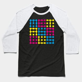 Metaballs Typography (CMY) Baseball T-Shirt